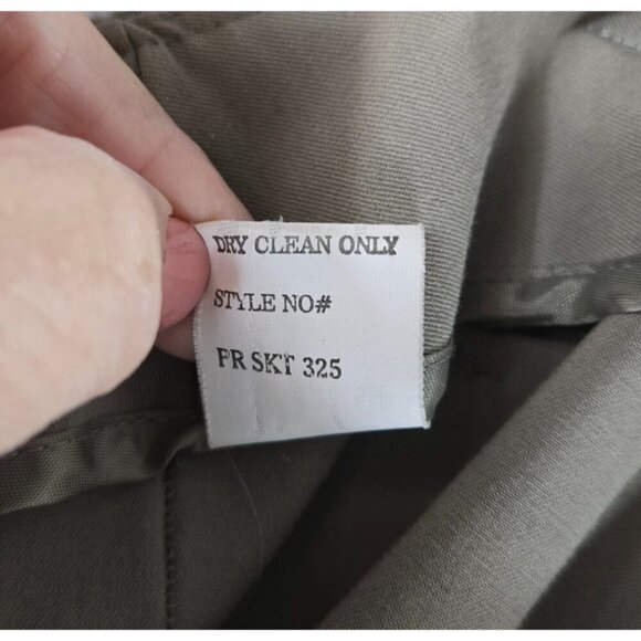 Fluted Vintage Midi Skirt Khaki Sz 10 by Maakif Classic Career Wear Office Twirl - Picture 9 of 15